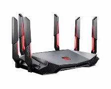 Ruteador Inalambrico Msi Radix Axe6600 Wifi 6e, 6x Antenas, 4x Lan, Triple Banda, Rgb, Negro/rojo